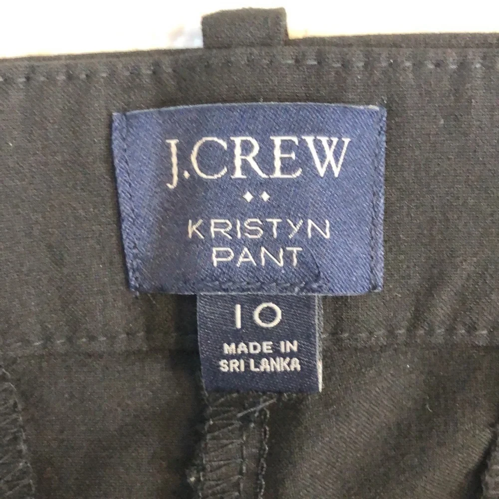 J.CREW KRISTYN Black Pants Wide Leg Cropped Pocket Size 10
